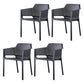 Scandinavian Plastic Dining Armchair Indoor Stackable Arm Chairs for Kitchen Black 4 Piece Set Clearhalo ' kitchen&dining_furn' 'Dining Chairs' 'Dining Tables & Seating' 'dining_chair' 'furn' 'furn_dining_chair' 'Furniture' 'furniture_dining_chair' 'Kitchen & Dining Furniture' 'kitchen' 3702406