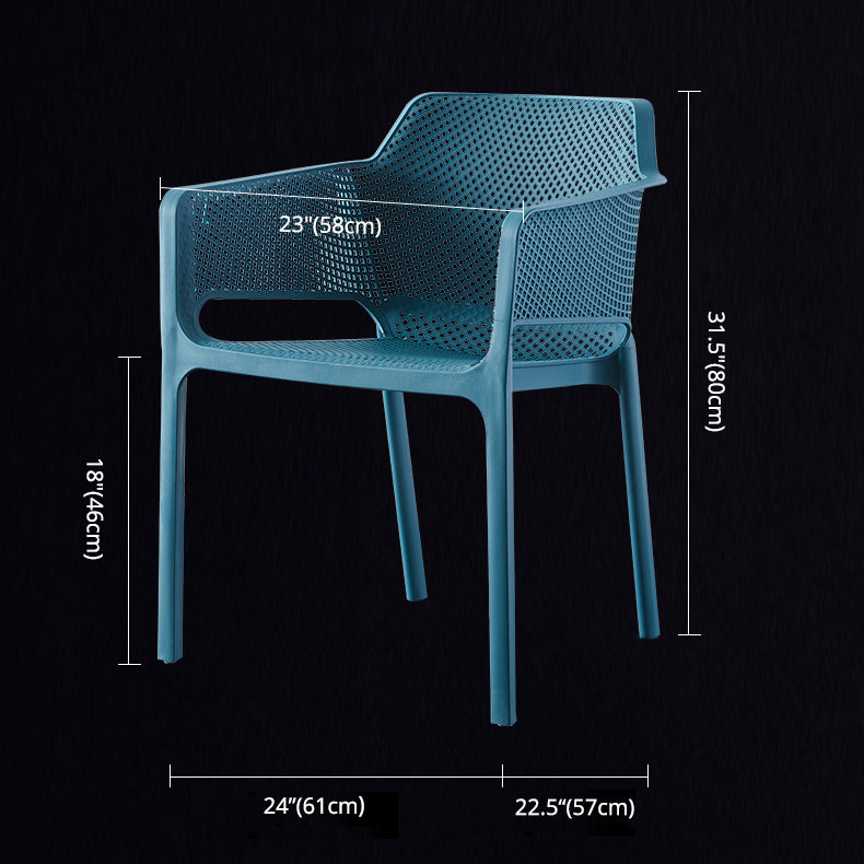 Scandinavian Plastic Dining Armchair Indoor Stackable Arm Chairs for Kitchen Clearhalo ' kitchen&dining_furn' 'Dining Chairs' 'Dining Tables & Seating' 'dining_chair' 'furn' 'furn_dining_chair' 'Furniture' 'furniture_dining_chair' 'Kitchen & Dining Furniture' 'kitchen' 3702407