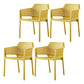 Scandinavian Plastic Dining Armchair Indoor Stackable Arm Chairs for Kitchen Yellow 4 Piece Set Clearhalo ' kitchen&dining_furn' 'Dining Chairs' 'Dining Tables & Seating' 'dining_chair' 'furn' 'furn_dining_chair' 'Furniture' 'furniture_dining_chair' 'Kitchen & Dining Furniture' 'kitchen' 3702412