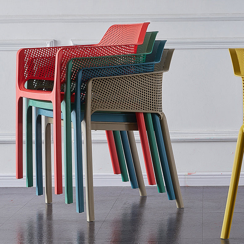 Scandinavian Plastic Dining Armchair Indoor Stackable Arm Chairs for Kitchen Clearhalo ' kitchen&dining_furn' 'Dining Chairs' 'Dining Tables & Seating' 'dining_chair' 'furn' 'furn_dining_chair' 'Furniture' 'furniture_dining_chair' 'Kitchen & Dining Furniture' 'kitchen' 3702415