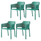 Scandinavian Plastic Dining Armchair Indoor Stackable Arm Chairs for Kitchen Blackish Green 4 Piece Set Clearhalo ' kitchen&dining_furn' 'Dining Chairs' 'Dining Tables & Seating' 'dining_chair' 'furn' 'furn_dining_chair' 'Furniture' 'furniture_dining_chair' 'Kitchen & Dining Furniture' 'kitchen' 3702417