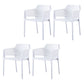 Scandinavian Plastic Dining Armchair Indoor Stackable Arm Chairs for Kitchen White 4 Piece Set Clearhalo ' kitchen&dining_furn' 'Dining Chairs' 'Dining Tables & Seating' 'dining_chair' 'furn' 'furn_dining_chair' 'Furniture' 'furniture_dining_chair' 'Kitchen & Dining Furniture' 'kitchen' 3702423