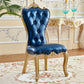 Victorian Style Dining Chair Parsons Dining Armless Chair for Home Use Blue 1 Piece Clearhalo ' kitchen&dining_furn' 'Dining Chairs' 'Dining Tables & Seating' 'dining_chair' 'furn' 'furn_dining_chair' 'Furniture' 'furniture_dining_chair' 'Kitchen & Dining Furniture' 'kitchen' 3702424
