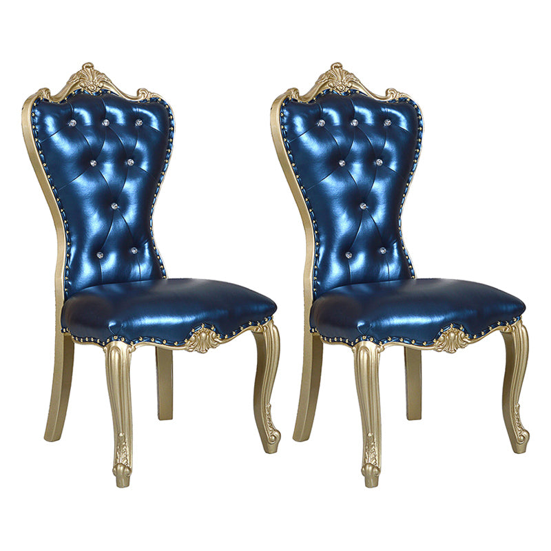 Victorian Style Dining Chair Parsons Dining Armless Chair for Home Use Blue 2 Piece Set Clearhalo ' kitchen&dining_furn' 'Dining Chairs' 'Dining Tables & Seating' 'dining_chair' 'furn' 'furn_dining_chair' 'Furniture' 'furniture_dining_chair' 'Kitchen & Dining Furniture' 'kitchen' 3702425