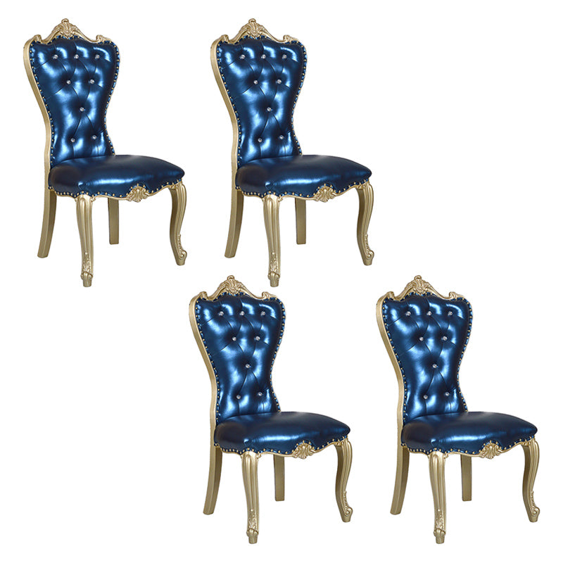 Victorian Style Dining Chair Parsons Dining Armless Chair for Home Use Blue 4 Piece Set Clearhalo ' kitchen&dining_furn' 'Dining Chairs' 'Dining Tables & Seating' 'dining_chair' 'furn' 'furn_dining_chair' 'Furniture' 'furniture_dining_chair' 'Kitchen & Dining Furniture' 'kitchen' 3702427