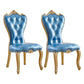Victorian Style Dining Chair Parsons Dining Armless Chair for Home Use Peacock Blue 2 Piece Set Clearhalo ' kitchen&dining_furn' 'Dining Chairs' 'Dining Tables & Seating' 'dining_chair' 'furn' 'furn_dining_chair' 'Furniture' 'furniture_dining_chair' 'Kitchen & Dining Furniture' 'kitchen' 3702428