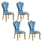 Victorian Style Dining Chair Parsons Dining Armless Chair for Home Use Peacock Blue 4 Piece Set Clearhalo ' kitchen&dining_furn' 'Dining Chairs' 'Dining Tables & Seating' 'dining_chair' 'furn' 'furn_dining_chair' 'Furniture' 'furniture_dining_chair' 'Kitchen & Dining Furniture' 'kitchen' 3702430