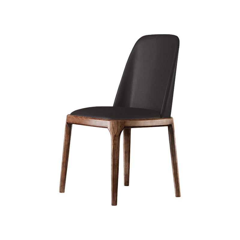 Scandinavian Style Wood Dining Chairs Dining Room Armless Solid Back Chair Black 1 Piece Walnut Clearhalo ' kitchen&dining_furn' 'Dining Chairs' 'Dining Tables & Seating' 'dining_chair' 'furn' 'furn_dining_chair' 'Furniture' 'furniture_dining_chair' 'Kitchen & Dining Furniture' 'kitchen' 3702439