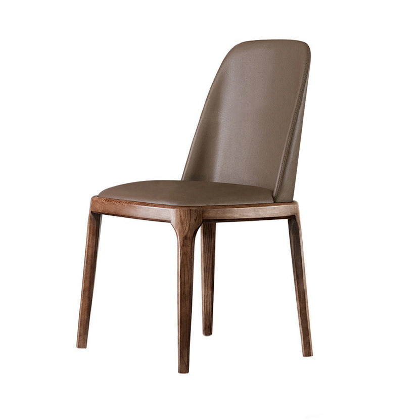 Scandinavian Style Wood Dining Chairs Dining Room Armless Solid Back Chair Coffee 1 Piece Walnut Clearhalo ' kitchen&dining_furn' 'Dining Chairs' 'Dining Tables & Seating' 'dining_chair' 'furn' 'furn_dining_chair' 'Furniture' 'furniture_dining_chair' 'Kitchen & Dining Furniture' 'kitchen' 3702446