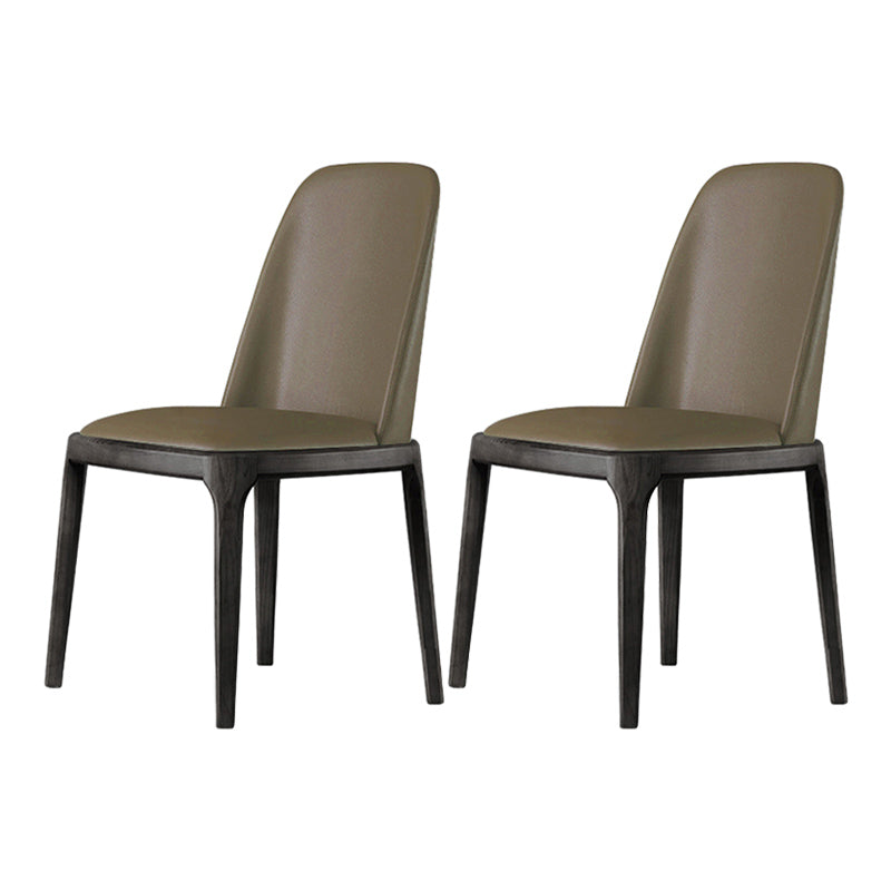Scandinavian Style Wood Dining Chairs Dining Room Armless Solid Back Chair Khaki 2 Piece Set Black Clearhalo ' kitchen&dining_furn' 'Dining Chairs' 'Dining Tables & Seating' 'dining_chair' 'furn' 'furn_dining_chair' 'Furniture' 'furniture_dining_chair' 'Kitchen & Dining Furniture' 'kitchen' 3702447