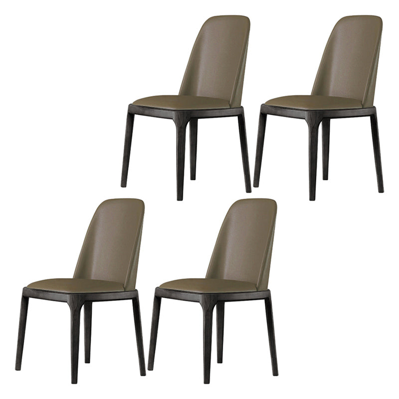 Scandinavian Style Wood Dining Chairs Dining Room Armless Solid Back Chair Khaki 4 Piece Set Black Clearhalo ' kitchen&dining_furn' 'Dining Chairs' 'Dining Tables & Seating' 'dining_chair' 'furn' 'furn_dining_chair' 'Furniture' 'furniture_dining_chair' 'Kitchen & Dining Furniture' 'kitchen' 3702449