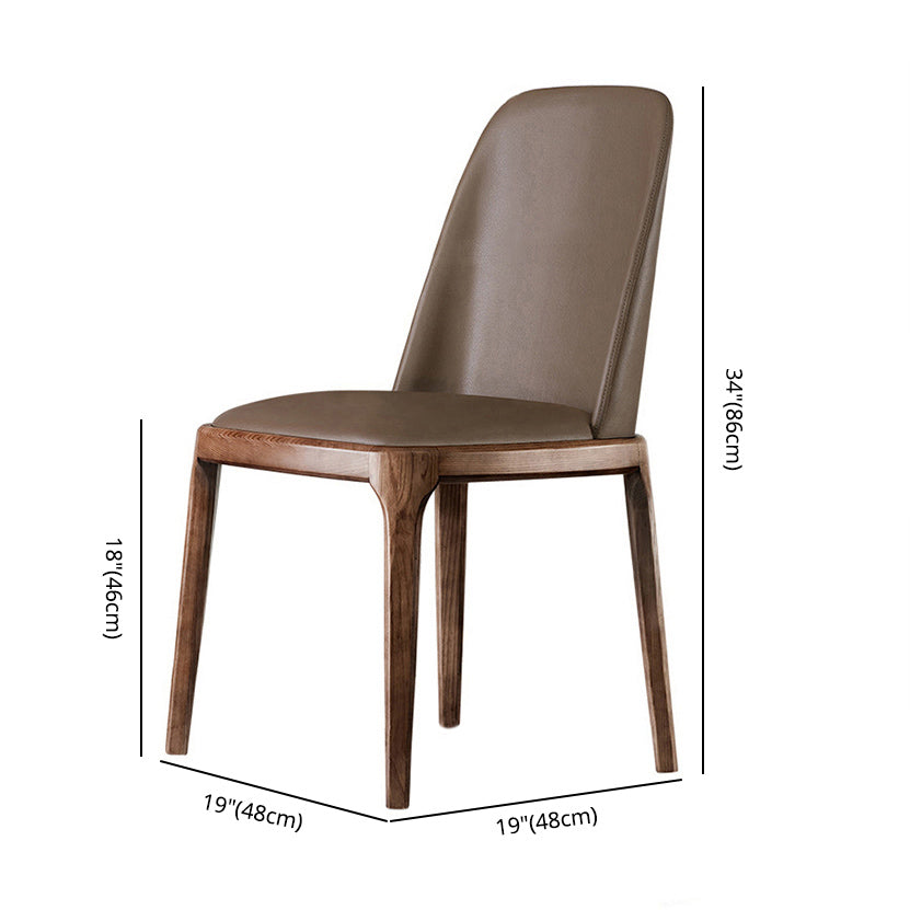 Scandinavian Style Wood Dining Chairs Dining Room Armless Solid Back Chair Clearhalo ' kitchen&dining_furn' 'Dining Chairs' 'Dining Tables & Seating' 'dining_chair' 'furn' 'furn_dining_chair' 'Furniture' 'furniture_dining_chair' 'Kitchen & Dining Furniture' 'kitchen' 3702451