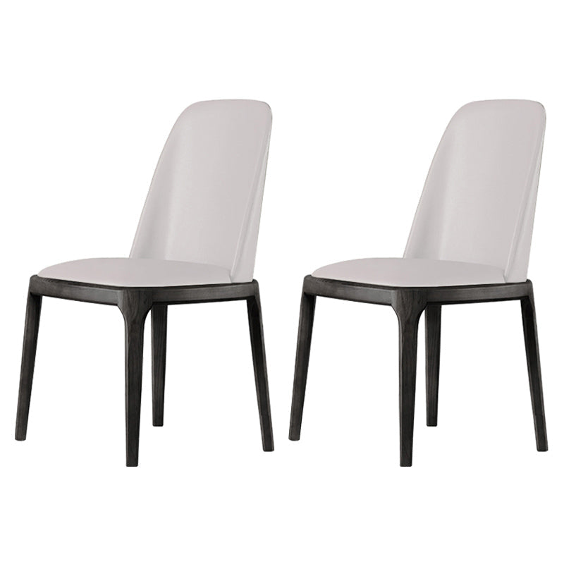 Scandinavian Style Wood Dining Chairs Dining Room Armless Solid Back Chair White 2 Piece Set Black Clearhalo ' kitchen&dining_furn' 'Dining Chairs' 'Dining Tables & Seating' 'dining_chair' 'furn' 'furn_dining_chair' 'Furniture' 'furniture_dining_chair' 'Kitchen & Dining Furniture' 'kitchen' 3702455