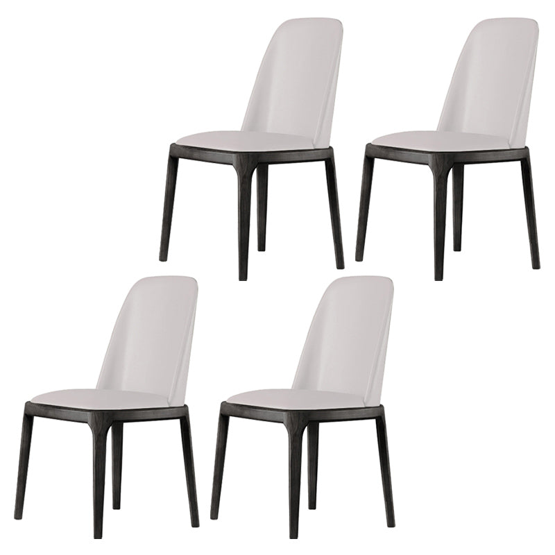 Scandinavian Style Wood Dining Chairs Dining Room Armless Solid Back Chair White 4 Piece Set Black Clearhalo ' kitchen&dining_furn' 'Dining Chairs' 'Dining Tables & Seating' 'dining_chair' 'furn' 'furn_dining_chair' 'Furniture' 'furniture_dining_chair' 'Kitchen & Dining Furniture' 'kitchen' 3702456