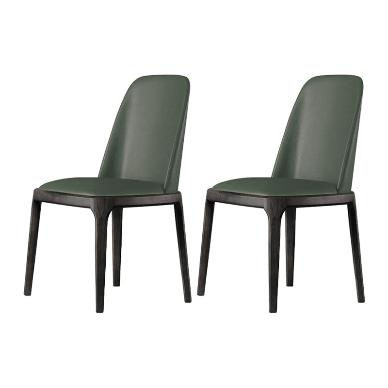 Scandinavian Style Wood Dining Chairs Dining Room Armless Solid Back Chair Blackish Green 2 Piece Set Black Clearhalo ' kitchen&dining_furn' 'Dining Chairs' 'Dining Tables & Seating' 'dining_chair' 'furn' 'furn_dining_chair' 'Furniture' 'furniture_dining_chair' 'Kitchen & Dining Furniture' 'kitchen' 3702458