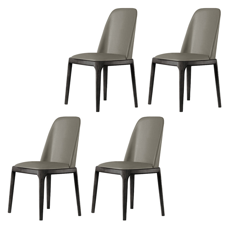 Scandinavian Style Wood Dining Chairs Dining Room Armless Solid Back Chair Smoke Gray 4 Piece Set Black Clearhalo ' kitchen&dining_furn' 'Dining Chairs' 'Dining Tables & Seating' 'dining_chair' 'furn' 'furn_dining_chair' 'Furniture' 'furniture_dining_chair' 'Kitchen & Dining Furniture' 'kitchen' 3702462