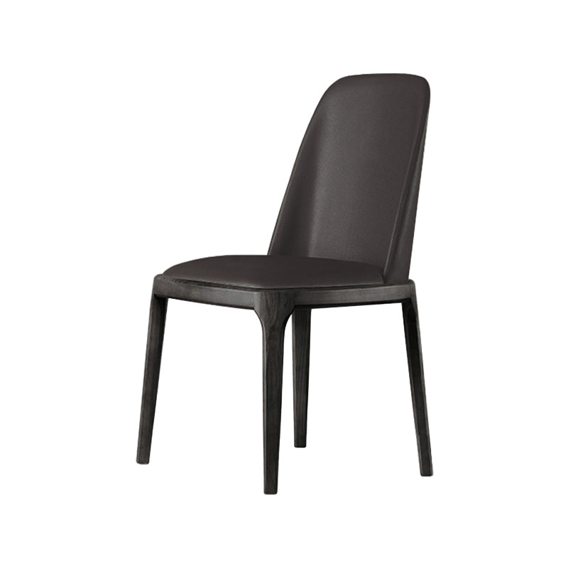 Scandinavian Style Wood Dining Chairs Dining Room Armless Solid Back Chair Black 1 Piece Black Clearhalo ' kitchen&dining_furn' 'Dining Chairs' 'Dining Tables & Seating' 'dining_chair' 'furn' 'furn_dining_chair' 'Furniture' 'furniture_dining_chair' 'Kitchen & Dining Furniture' 'kitchen' 3702463