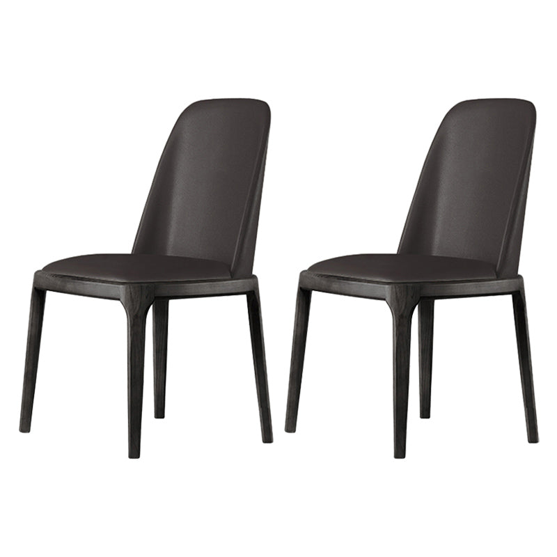 Scandinavian Style Wood Dining Chairs Dining Room Armless Solid Back Chair Black 2 Piece Set Black Clearhalo ' kitchen&dining_furn' 'Dining Chairs' 'Dining Tables & Seating' 'dining_chair' 'furn' 'furn_dining_chair' 'Furniture' 'furniture_dining_chair' 'Kitchen & Dining Furniture' 'kitchen' 3702464