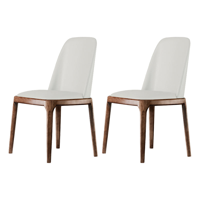 Scandinavian Style Wood Dining Chairs Dining Room Armless Solid Back Chair White 2 Piece Set Walnut Clearhalo ' kitchen&dining_furn' 'Dining Chairs' 'Dining Tables & Seating' 'dining_chair' 'furn' 'furn_dining_chair' 'Furniture' 'furniture_dining_chair' 'Kitchen & Dining Furniture' 'kitchen' 3702470