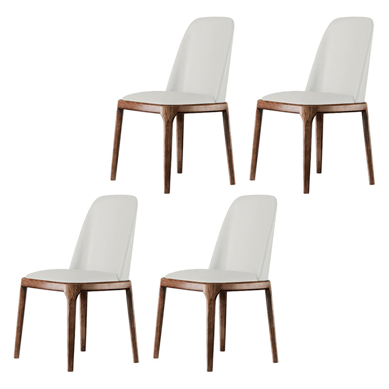 Scandinavian Style Wood Dining Chairs Dining Room Armless Solid Back Chair White 4 Piece Set Walnut Clearhalo ' kitchen&dining_furn' 'Dining Chairs' 'Dining Tables & Seating' 'dining_chair' 'furn' 'furn_dining_chair' 'Furniture' 'furniture_dining_chair' 'Kitchen & Dining Furniture' 'kitchen' 3702471