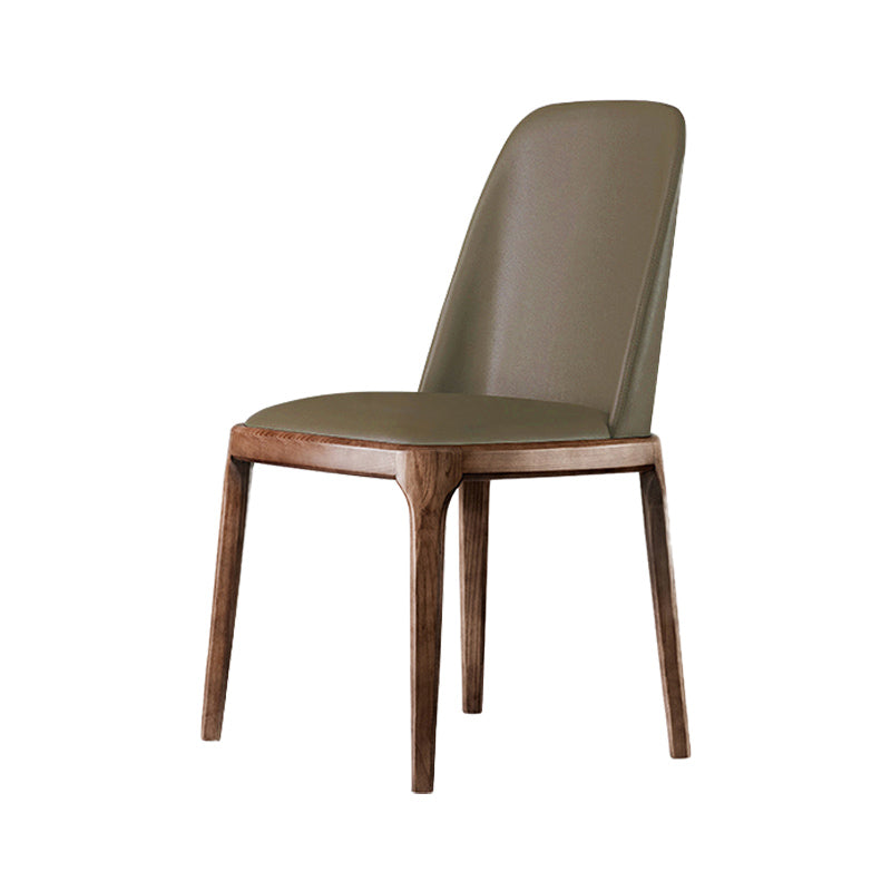 Scandinavian Style Wood Dining Chairs Dining Room Armless Solid Back Chair Khaki 1 Piece Walnut Clearhalo ' kitchen&dining_furn' 'Dining Chairs' 'Dining Tables & Seating' 'dining_chair' 'furn' 'furn_dining_chair' 'Furniture' 'furniture_dining_chair' 'Kitchen & Dining Furniture' 'kitchen' 3702472
