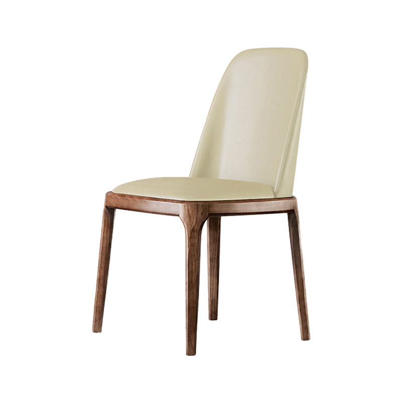 Scandinavian Style Wood Dining Chairs Dining Room Armless Solid Back Chair Beige 1 Piece Walnut Clearhalo ' kitchen&dining_furn' 'Dining Chairs' 'Dining Tables & Seating' 'dining_chair' 'furn' 'furn_dining_chair' 'Furniture' 'furniture_dining_chair' 'Kitchen & Dining Furniture' 'kitchen' 3702475