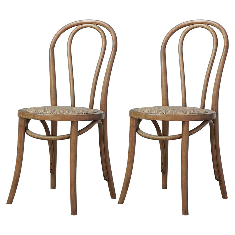 Bentwood Armless Side Dining Chairs Country Style Wood Dining Room Chair Dark Wood Brown 2 Piece Set Clearhalo ' kitchen&dining_furn' 'Dining Chairs' 'Dining Tables & Seating' 'dining_chair' 'furn' 'furn_dining_chair' 'Furniture' 'furniture_dining_chair' 'Kitchen & Dining Furniture' 'kitchen' 3702482