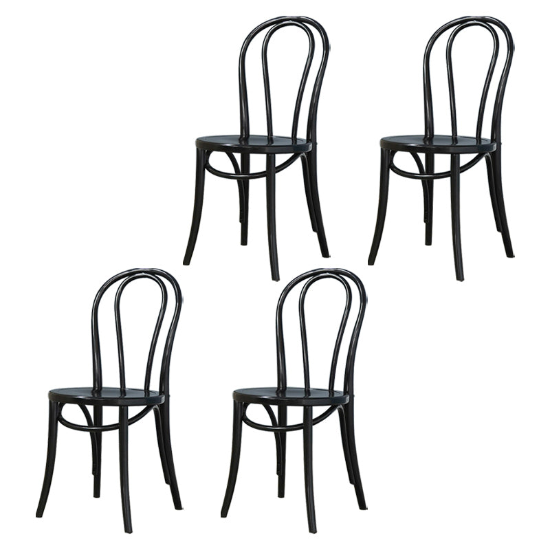 Bentwood Armless Side Dining Chairs Country Style Wood Dining Room Chair Black Natural 4 Piece Set Clearhalo ' kitchen&dining_furn' 'Dining Chairs' 'Dining Tables & Seating' 'dining_chair' 'furn' 'furn_dining_chair' 'Furniture' 'furniture_dining_chair' 'Kitchen & Dining Furniture' 'kitchen' 3702490
