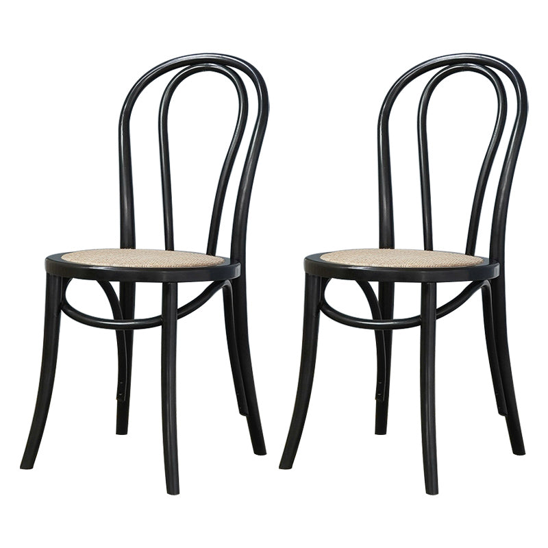 Bentwood Armless Side Dining Chairs Country Style Wood Dining Room Chair Black Brown 2 Piece Set Clearhalo ' kitchen&dining_furn' 'Dining Chairs' 'Dining Tables & Seating' 'dining_chair' 'furn' 'furn_dining_chair' 'Furniture' 'furniture_dining_chair' 'Kitchen & Dining Furniture' 'kitchen' 3702495