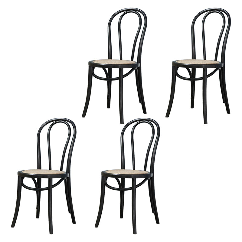 Bentwood Armless Side Dining Chairs Country Style Wood Dining Room Chair Black Brown 4 Piece Set Clearhalo ' kitchen&dining_furn' 'Dining Chairs' 'Dining Tables & Seating' 'dining_chair' 'furn' 'furn_dining_chair' 'Furniture' 'furniture_dining_chair' 'Kitchen & Dining Furniture' 'kitchen' 3702497