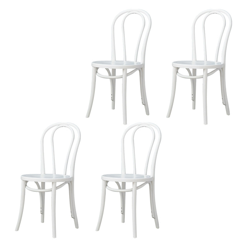 Bentwood Armless Side Dining Chairs Country Style Wood Dining Room Chair White Natural 4 Piece Set Clearhalo ' kitchen&dining_furn' 'Dining Chairs' 'Dining Tables & Seating' 'dining_chair' 'furn' 'furn_dining_chair' 'Furniture' 'furniture_dining_chair' 'Kitchen & Dining Furniture' 'kitchen' 3702503