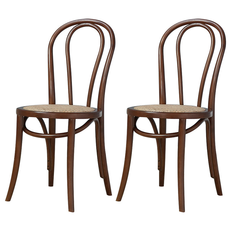 Bentwood Armless Side Dining Chairs Country Style Wood Dining Room Chair Walnut Brown 2 Piece Set Clearhalo ' kitchen&dining_furn' 'Dining Chairs' 'Dining Tables & Seating' 'dining_chair' 'furn' 'furn_dining_chair' 'Furniture' 'furniture_dining_chair' 'Kitchen & Dining Furniture' 'kitchen' 3702505