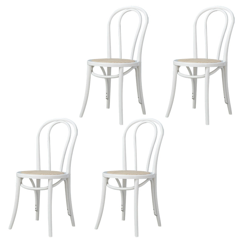 Bentwood Armless Side Dining Chairs Country Style Wood Dining Room Chair White Brown 4 Piece Set Clearhalo ' kitchen&dining_furn' 'Dining Chairs' 'Dining Tables & Seating' 'dining_chair' 'furn' 'furn_dining_chair' 'Furniture' 'furniture_dining_chair' 'Kitchen & Dining Furniture' 'kitchen' 3702509