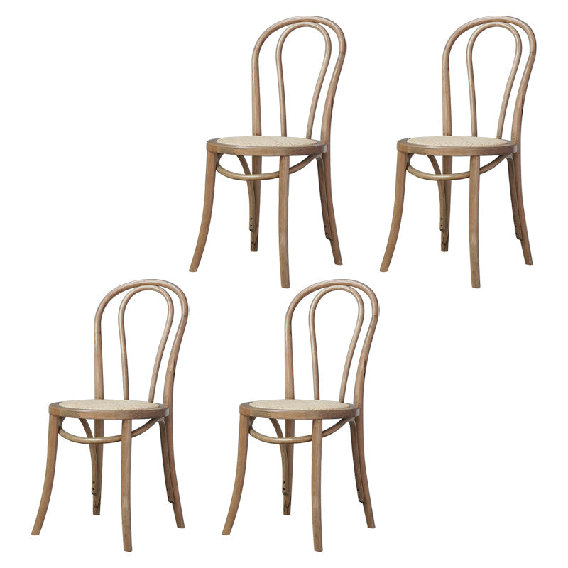 Bentwood Armless Side Dining Chairs Country Style Wood Dining Room Chair Distressed Wood Brown 4 Piece Set Clearhalo ' kitchen&dining_furn' 'Dining Chairs' 'Dining Tables & Seating' 'dining_chair' 'furn' 'furn_dining_chair' 'Furniture' 'furniture_dining_chair' 'Kitchen & Dining Furniture' 'kitchen' 3702512