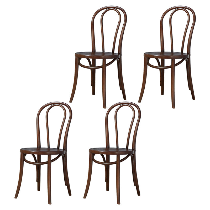Bentwood Armless Side Dining Chairs Country Style Wood Dining Room Chair Walnut Natural 4 Piece Set Clearhalo ' kitchen&dining_furn' 'Dining Chairs' 'Dining Tables & Seating' 'dining_chair' 'furn' 'furn_dining_chair' 'Furniture' 'furniture_dining_chair' 'Kitchen & Dining Furniture' 'kitchen' 3702515