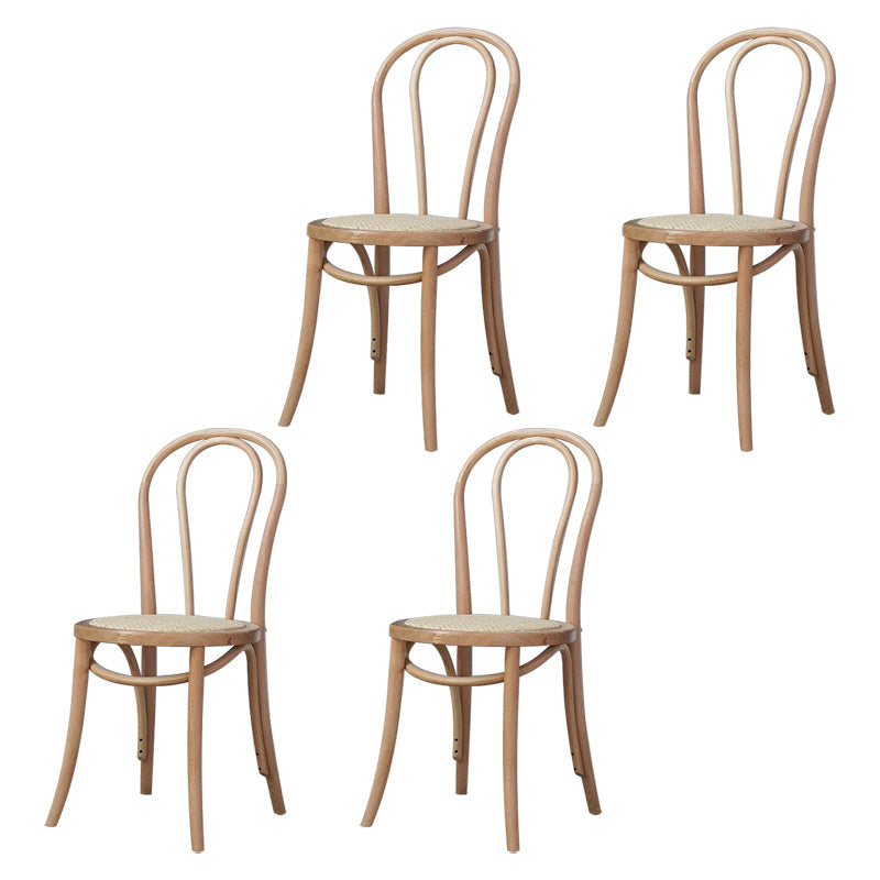 Bentwood Armless Side Dining Chairs Country Style Wood Dining Room Chair Wood Brown 4 Piece Set Clearhalo ' kitchen&dining_furn' 'Dining Chairs' 'Dining Tables & Seating' 'dining_chair' 'furn' 'furn_dining_chair' 'Furniture' 'furniture_dining_chair' 'Kitchen & Dining Furniture' 'kitchen' 3702518