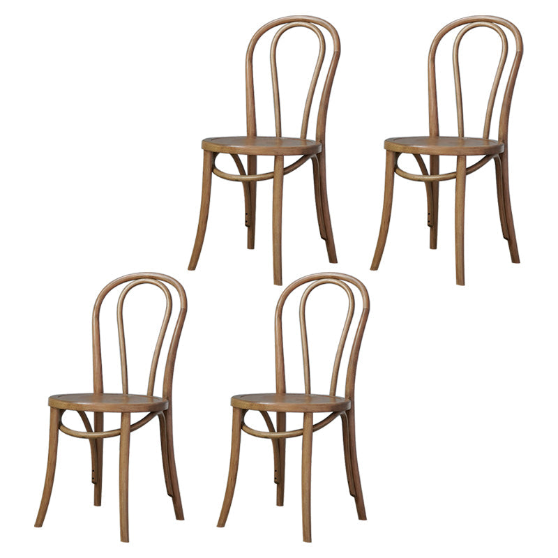 Bentwood Armless Side Dining Chairs Country Style Wood Dining Room Chair Dark Wood Natural 4 Piece Set Clearhalo ' kitchen&dining_furn' 'Dining Chairs' 'Dining Tables & Seating' 'dining_chair' 'furn' 'furn_dining_chair' 'Furniture' 'furniture_dining_chair' 'Kitchen & Dining Furniture' 'kitchen' 3702521