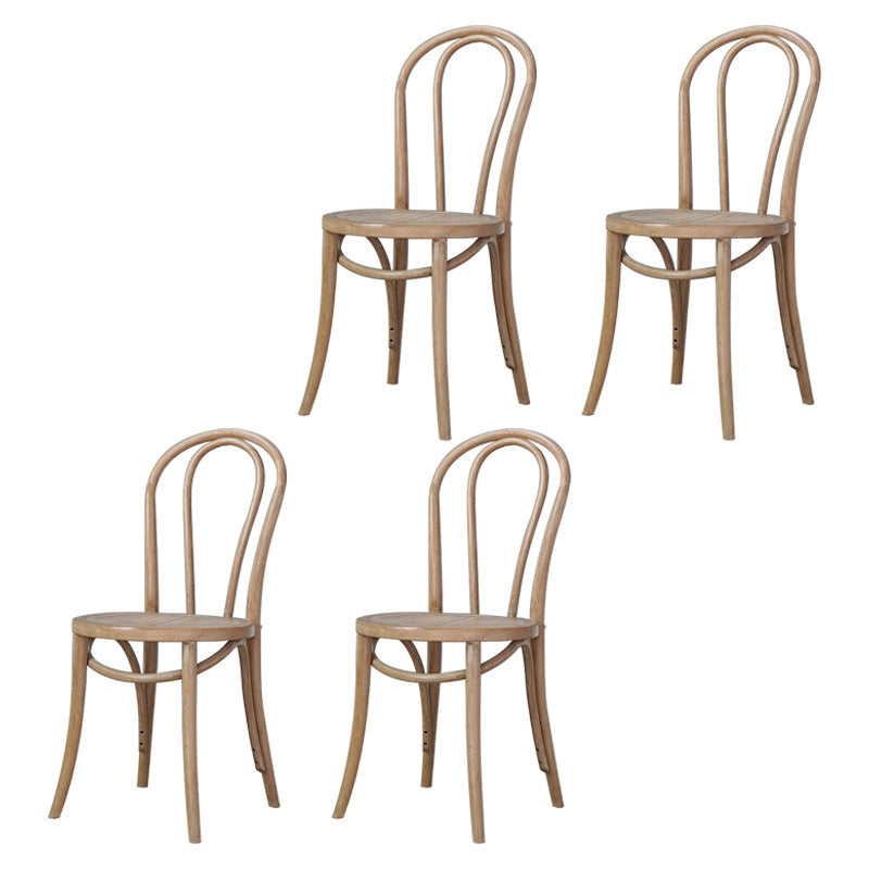 Bentwood Armless Side Dining Chairs Country Style Wood Dining Room Chair Distressed Wood Natural 4 Piece Set Clearhalo ' kitchen&dining_furn' 'Dining Chairs' 'Dining Tables & Seating' 'dining_chair' 'furn' 'furn_dining_chair' 'Furniture' 'furniture_dining_chair' 'Kitchen & Dining Furniture' 'kitchen' 3702523