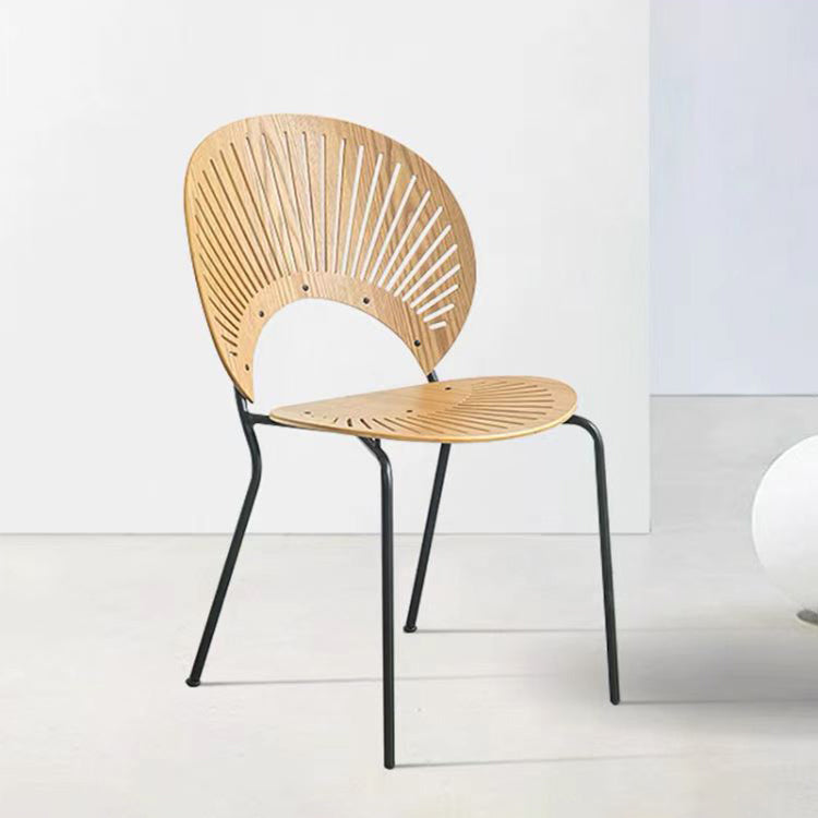 Scandinavian Style Open Back Dining Side Chair with Metal Legs Armless Side Chairs for Home Beige 1 Piece Black Clearhalo ' kitchen&dining_furn' 'Dining Chairs' 'Dining Tables & Seating' 'dining_chair' 'furn' 'furn_dining_chair' 'Furniture' 'furniture_dining_chair' 'Kitchen & Dining Furniture' 'kitchen' 3702531