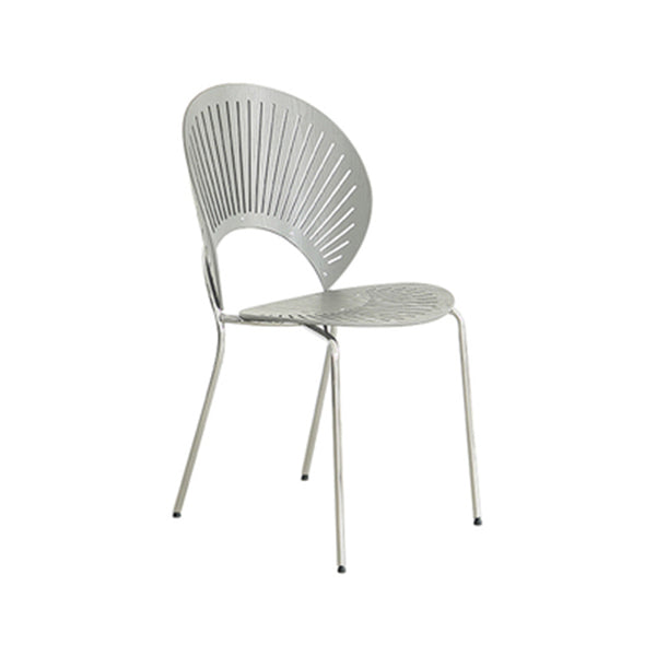Scandinavian Style Open Back Dining Side Chair with Metal Legs Armless Side Chairs for Home Grey 1 Piece Silver Clearhalo ' kitchen&dining_furn' 'Dining Chairs' 'Dining Tables & Seating' 'dining_chair' 'furn' 'furn_dining_chair' 'Furniture' 'furniture_dining_chair' 'Kitchen & Dining Furniture' 'kitchen' 3702537