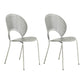 Scandinavian Style Open Back Dining Side Chair with Metal Legs Armless Side Chairs for Home Grey 2 Piece Set Silver Clearhalo ' kitchen&dining_furn' 'Dining Chairs' 'Dining Tables & Seating' 'dining_chair' 'furn' 'furn_dining_chair' 'Furniture' 'furniture_dining_chair' 'Kitchen & Dining Furniture' 'kitchen' 3702539