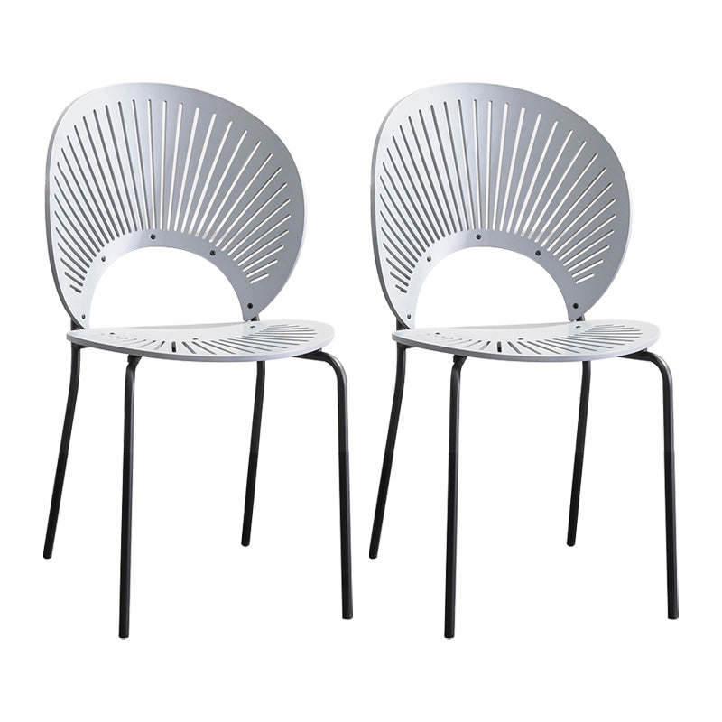 Scandinavian Style Open Back Dining Side Chair with Metal Legs Armless Side Chairs for Home Grey 2 Piece Set Black Clearhalo ' kitchen&dining_furn' 'Dining Chairs' 'Dining Tables & Seating' 'dining_chair' 'furn' 'furn_dining_chair' 'Furniture' 'furniture_dining_chair' 'Kitchen & Dining Furniture' 'kitchen' 3702555