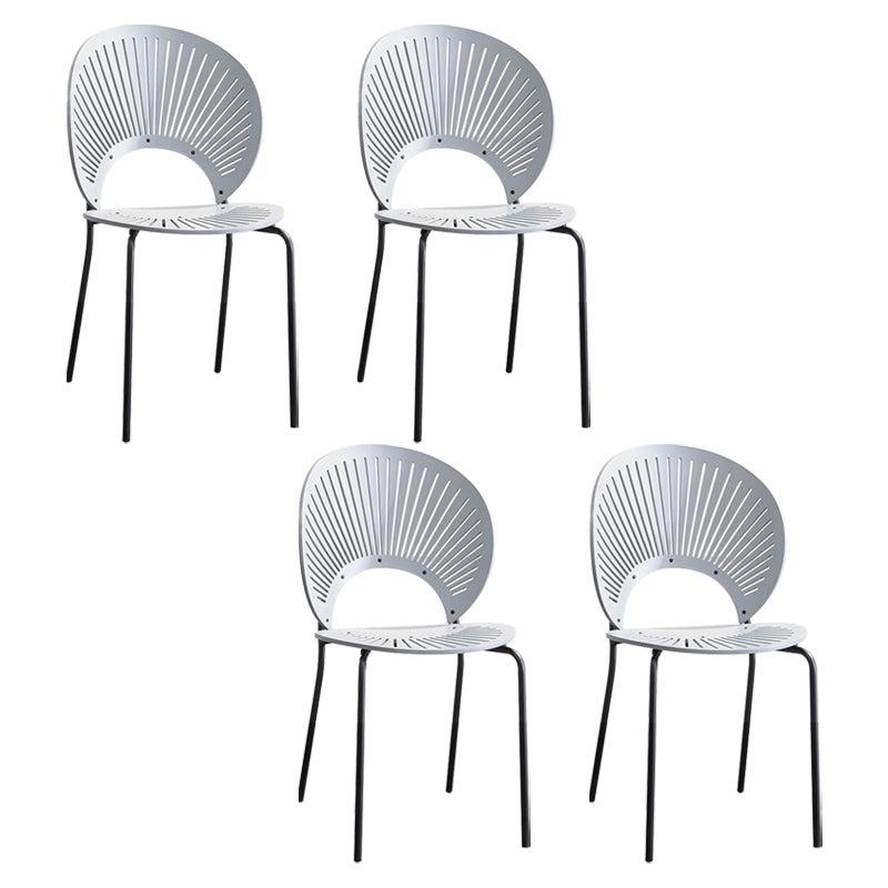 Scandinavian Style Open Back Dining Side Chair with Metal Legs Armless Side Chairs for Home Grey 4 Piece Set Black Clearhalo ' kitchen&dining_furn' 'Dining Chairs' 'Dining Tables & Seating' 'dining_chair' 'furn' 'furn_dining_chair' 'Furniture' 'furniture_dining_chair' 'Kitchen & Dining Furniture' 'kitchen' 3702556