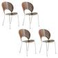 Scandinavian Style Open Back Dining Side Chair with Metal Legs Armless Side Chairs for Home Walnut 4 Piece Set Silver Clearhalo ' kitchen&dining_furn' 'Dining Chairs' 'Dining Tables & Seating' 'dining_chair' 'furn' 'furn_dining_chair' 'Furniture' 'furniture_dining_chair' 'Kitchen & Dining Furniture' 'kitchen' 3702565