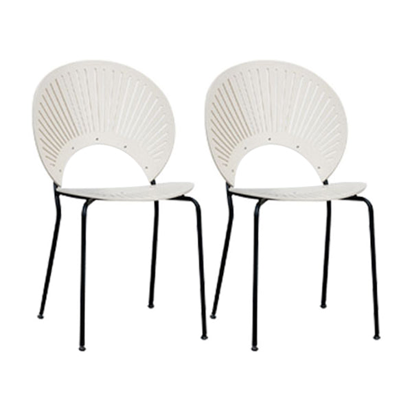 Scandinavian Style Open Back Dining Side Chair with Metal Legs Armless Side Chairs for Home White 2 Piece Set Black Clearhalo ' kitchen&dining_furn' 'Dining Chairs' 'Dining Tables & Seating' 'dining_chair' 'furn' 'furn_dining_chair' 'Furniture' 'furniture_dining_chair' 'Kitchen & Dining Furniture' 'kitchen' 3702567