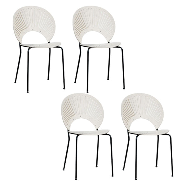 Scandinavian Style Open Back Dining Side Chair with Metal Legs Armless Side Chairs for Home White 4 Piece Set Black Clearhalo ' kitchen&dining_furn' 'Dining Chairs' 'Dining Tables & Seating' 'dining_chair' 'furn' 'furn_dining_chair' 'Furniture' 'furniture_dining_chair' 'Kitchen & Dining Furniture' 'kitchen' 3702568