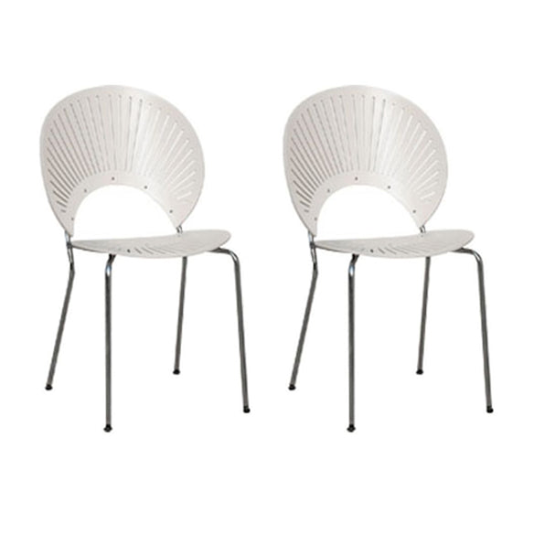 Scandinavian Style Open Back Dining Side Chair with Metal Legs Armless Side Chairs for Home White 2 Piece Set Silver Clearhalo ' kitchen&dining_furn' 'Dining Chairs' 'Dining Tables & Seating' 'dining_chair' 'furn' 'furn_dining_chair' 'Furniture' 'furniture_dining_chair' 'Kitchen & Dining Furniture' 'kitchen' 3702573