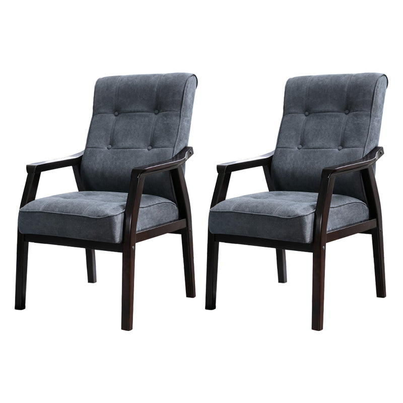 Traditional Kitchen Dining Chair Solid Back Dining Side Chair with Wooden Legs Black Velour 2 Piece Set Clearhalo ' kitchen&dining_furn' 'Dining Chairs' 'Dining Tables & Seating' 'dining_chair' 'furn' 'furn_dining_chair' 'Furniture' 'furniture_dining_chair' 'Kitchen & Dining Furniture' 'kitchen' 3702587