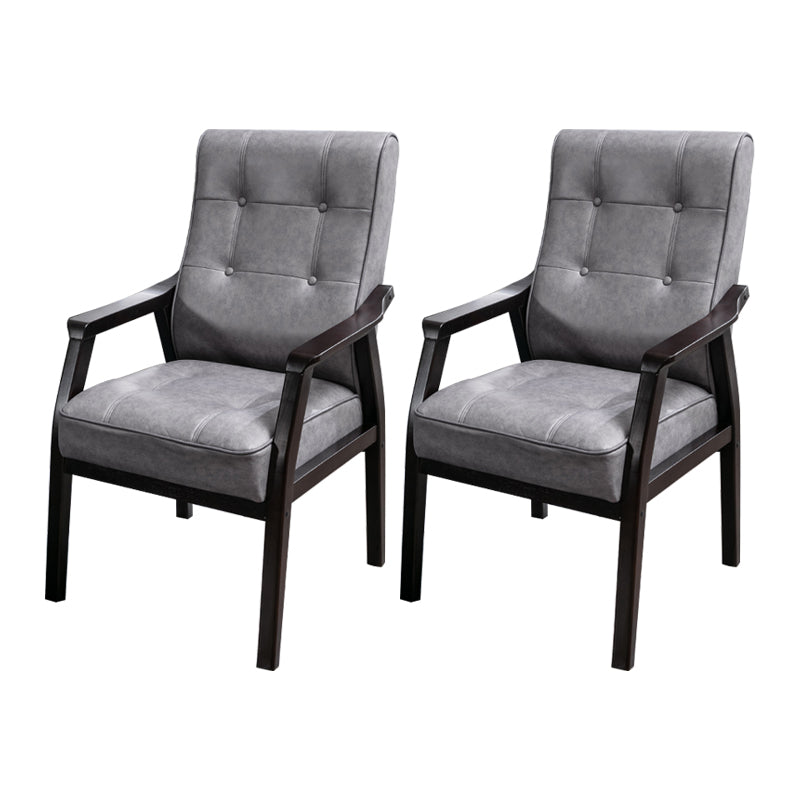 Traditional Kitchen Dining Chair Solid Back Dining Side Chair with Wooden Legs Black Fabric 2 Piece Set Clearhalo ' kitchen&dining_furn' 'Dining Chairs' 'Dining Tables & Seating' 'dining_chair' 'furn' 'furn_dining_chair' 'Furniture' 'furniture_dining_chair' 'Kitchen & Dining Furniture' 'kitchen' 3702592