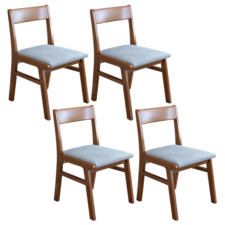 Home Contemporary Side Chair Open Back Upholstered Wood Dining Room Chair Blue 4 Piece Set Walnut Clearhalo ' kitchen&dining_furn' 'Dining Chairs' 'Dining Tables & Seating' 'dining_chair' 'furn' 'furn_dining_chair' 'Furniture' 'furniture_dining_chair' 'Kitchen & Dining Furniture' 'kitchen' 3702628